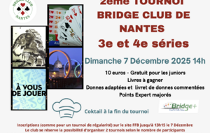 🃏 Tournoi des 3e et 4e séries – Bridge Club de Nantes