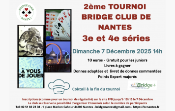 🃏 Tournoi des 3e et 4e séries – Bridge Club de Nantes