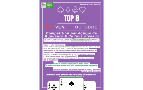 TOP 8 : inscriptions ouvertes !